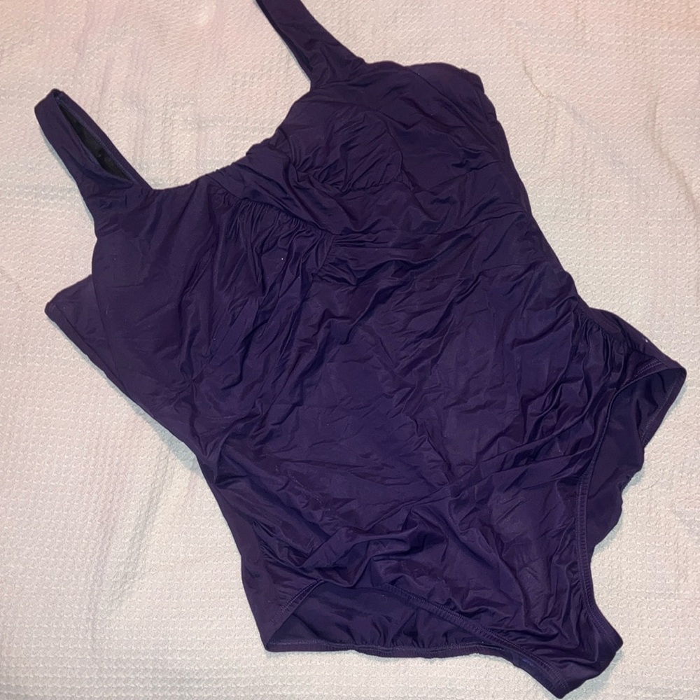 Women's DDD-Cup Slender Suit Carmela One Piece Swimsuit Lands End size 18W